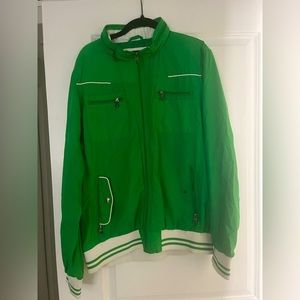 Green Varsity Letterman Jacket Fits Size L Mens